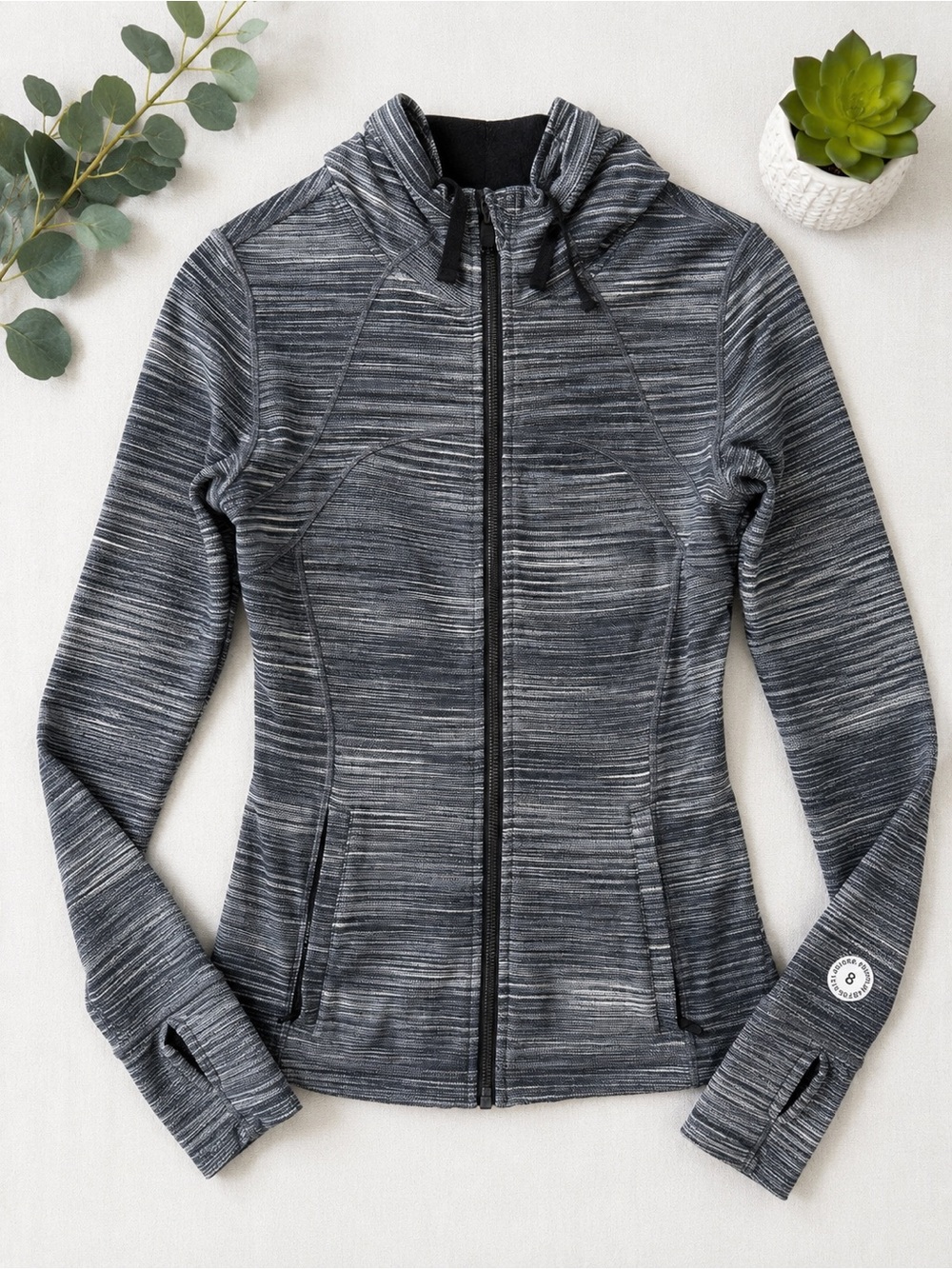 Lululemon Define Jacket Gray Space Dye Full Zip Hooded sz 8